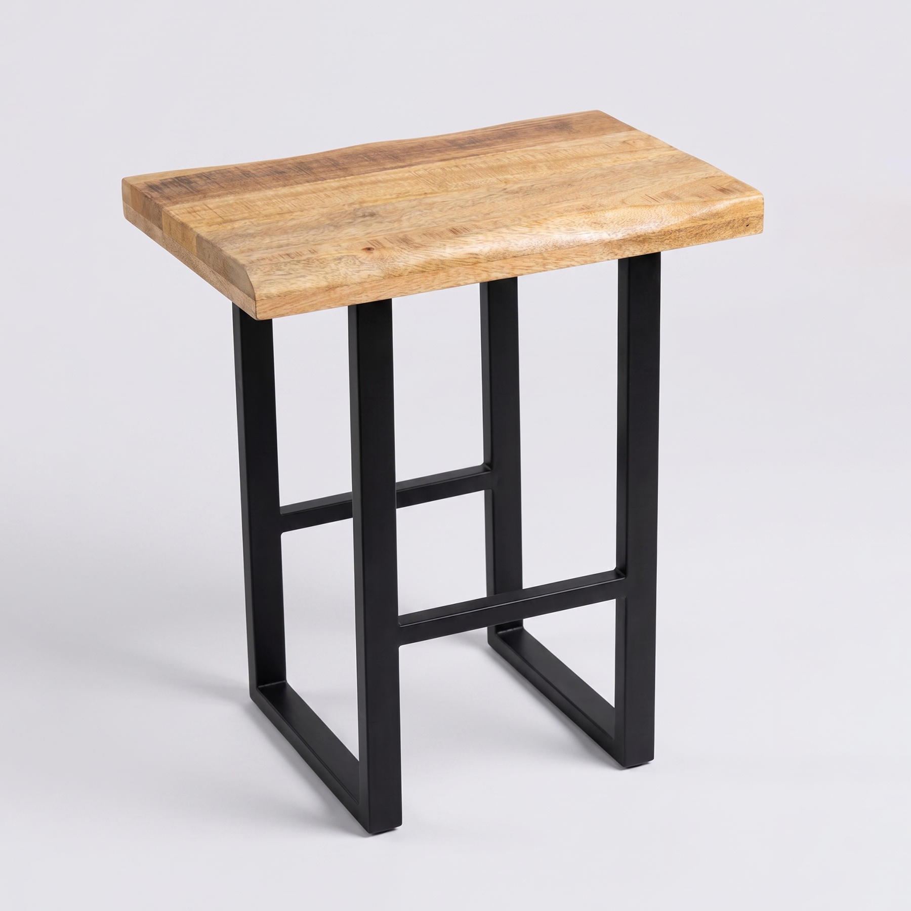 Rustic Live-Edge Style Rough Mango Wood Accent End Table view 2