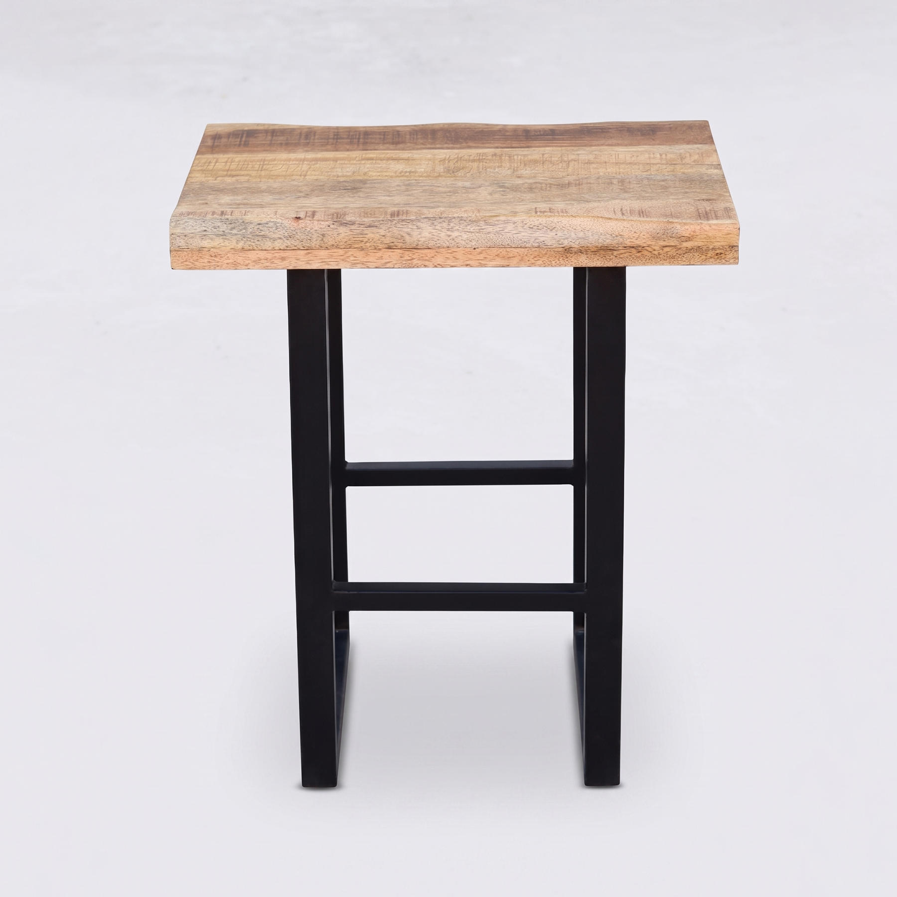 Rustic Live-Edge Style Rough Mango Wood Accent End Table view 3
