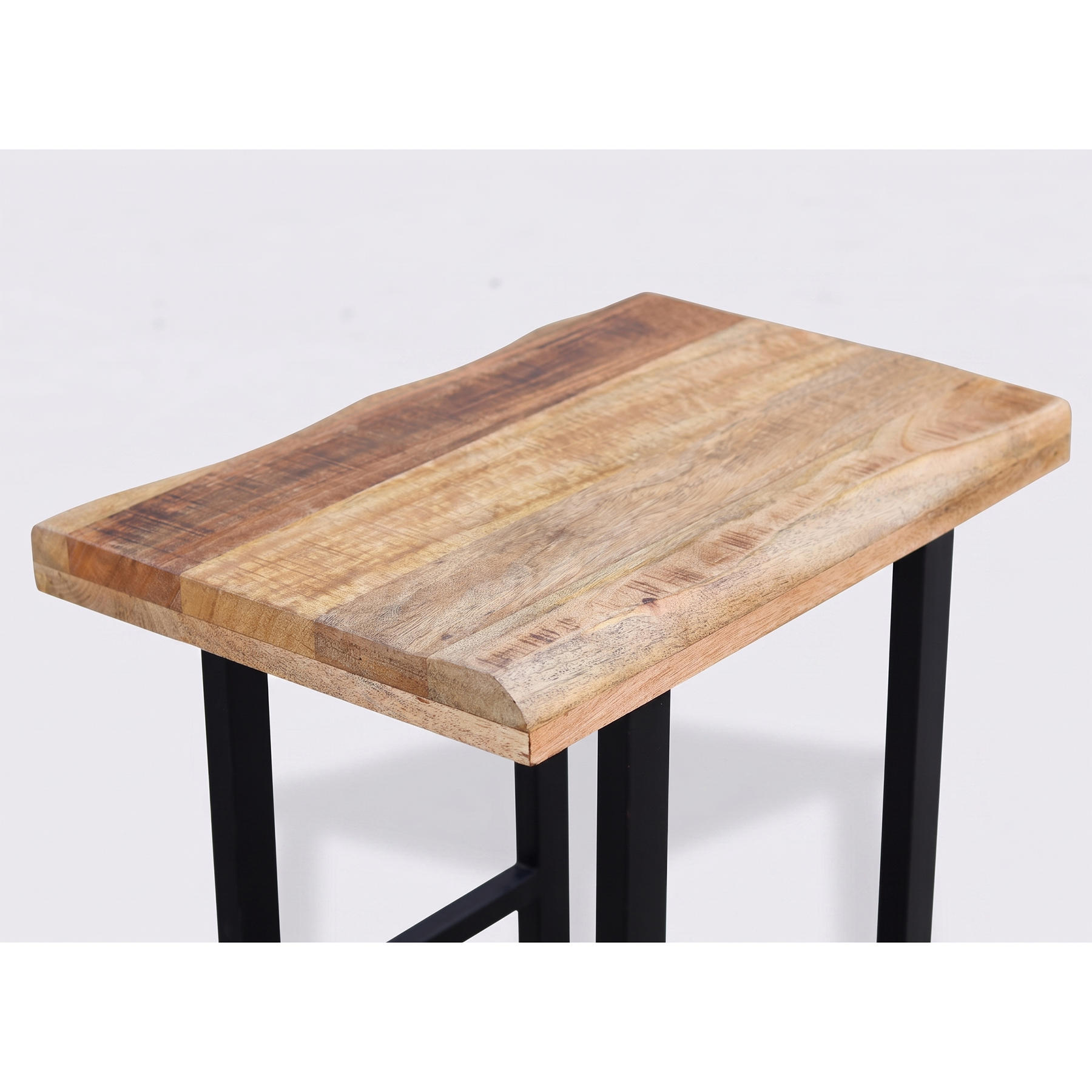 Rustic Live-Edge Style Rough Mango Wood Accent End Table view 5