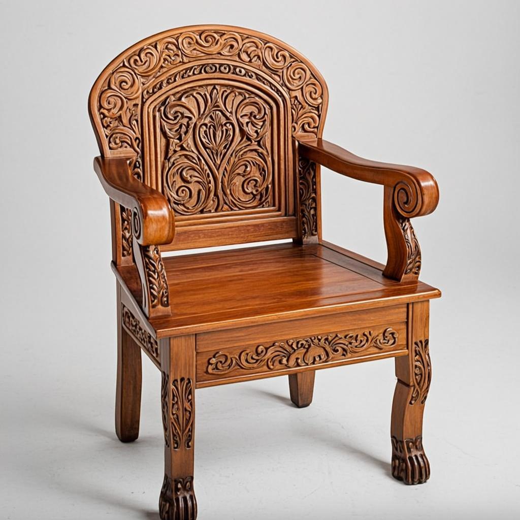 Jharokha Hand-Carved Accent Chair